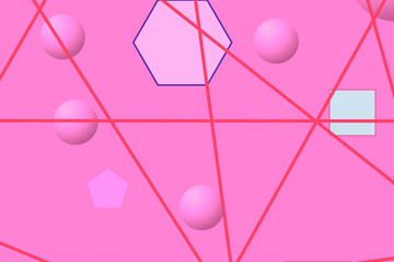 Poster - Geometric pattern with repeating geometric shapes and circles to create a creative background.