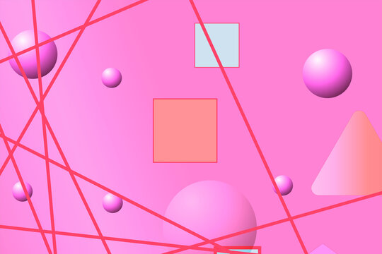 Bright abstract background with geometric shapes and circles