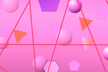 Poster - Geometric pattern with repeating geometric shapes and circles to create a creative background.