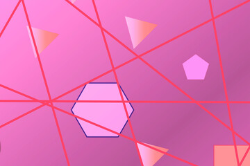 Poster - Bright abstract background with geometric shapes and circles