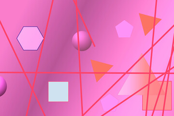 Poster - Geometric pattern with repeating geometric shapes and circles to create a creative background.
