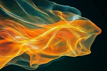 Poster - Colorful waves of light swirling in a vibrant abstract composition captured during an artistic display