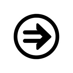 Poster - Arrow icon pointing right in a circular black outline  