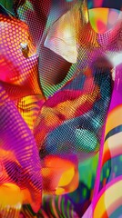 Poster - Colorful Abstract Surreal Digital Art Concept of Microwave Energy