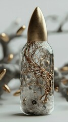 Poster - Artistic Bullet Concept Blending Organic Elements in Unique Design