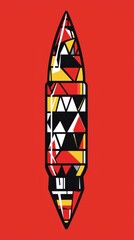 Poster - Bold Graphic Design of Abstract Bullet Shape with High Contrast Colors