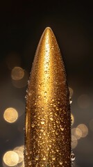 Poster - Close-Up of Glistening Bullet Tip with Condensation Drops