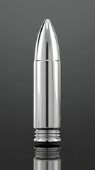 Poster - Detailed Illustration of a Reflective Bullet on a Smooth Surface