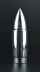 Poster - Detailed Illustration of Reflective Bullet Design with Unique Features