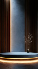 Poster - Modern Minimalist Empty Stage Podium Scene with Soft Lighting