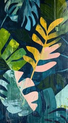 Poster - Lush Greenery with Contemporary Twist in Abstract Art Design