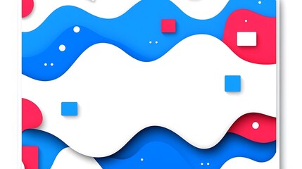 Poster - Vibrant flowing abstract background with paper cut style and trendy colors