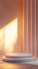 Poster - Calm Minimalist Stage Podium in Soft Natural Light and Empty Scene