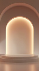 Poster - Minimalist Empty Stage Podium Scene for Contemporary Presentation