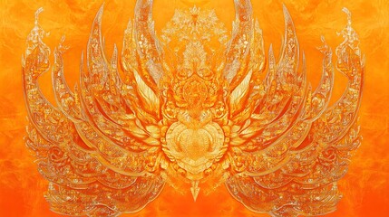 Poster - Vibrant abstract design, warm orange and yellow hues blending, evoking energy and creativity, ideal for backgrounds or art.