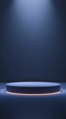 Poster - Minimalist Empty Stage Podium Scene with Dramatic Lighting