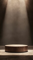 Poster - Elegant Minimalist Podium Stage with Dramatic Lighting and Texture