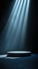 Poster - Elegant Minimalist Stage with Dramatic Lighting and Empty Podium