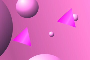 Poster - Bright abstractbackground with triangles and circles