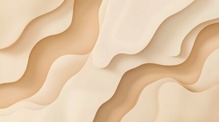 Poster - Abstract wavy sand patterns, soft neutral tones, fluid shapes creating a serene aesthetic, ideal for backgrounds or designs.
