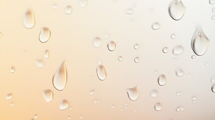 Poster - Delicate water droplets on a soft gradient background, creating a serene and calming atmosphere, perfect for wellness themes.