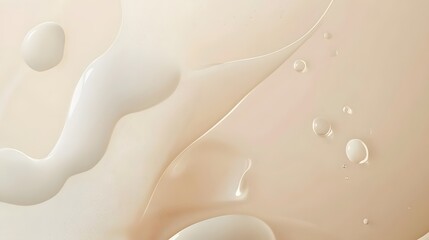 Poster - Creamy texture with ripples, soft beige and white tones, ideal for skincare or beauty product backgrounds, copy-space available.