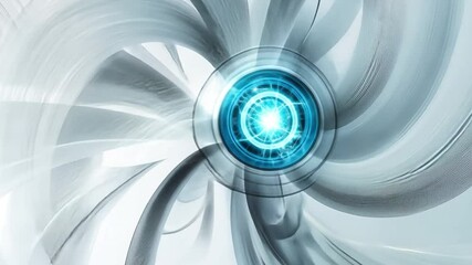 Fototapete - Abstract Futuristic Core: A mesmerizing image featuring a swirling vortex design, at its heart lies a glowing blue core, hinting at advanced technology and innovation