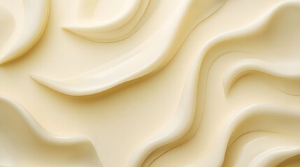 Poster - textured wavy wall surface, smooth cream-colored design with flowing patterns, ideal for backdrop in modern interior settings