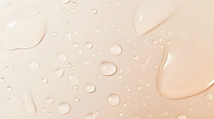 Poster - Soft pastel background with water droplets, subtle elegance and calming vibe, ideal for wellness or beauty themes.