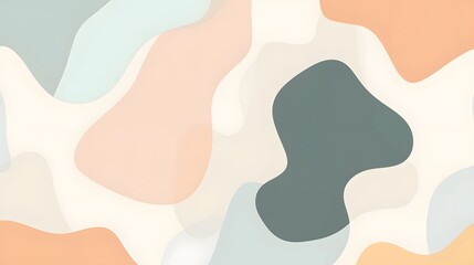 Poster - Abstract pastel pattern design, flowing shapes with soft colors, perfect for backgrounds or creative projects.