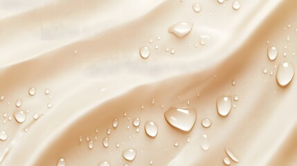 Poster - Soft creamy texture with gentle waves, light sheen, ideal for skincare products or dessert presentations, elegant background.