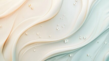Poster - Abstract wave patterns in soft pastel colors, soothing design elements for background or branding, gentle and modern aesthetic.