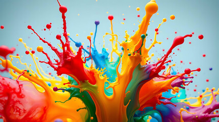 Wall Mural - sharp focus dynamic paint burst in ultra hd