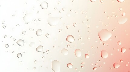 Poster - Soft gradient background with water droplets, light hues blending from pale orange to white, perfect for calming designs.