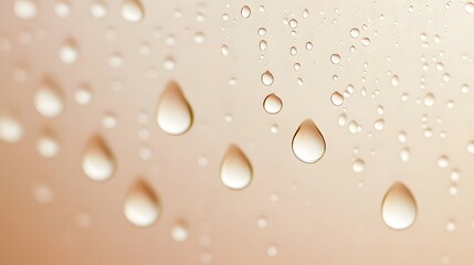 Poster - Gentle water droplets on smooth surface, creating a calming atmosphere, minimalistic design, ideal for wellness themes.