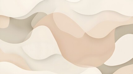 Poster - Abstract wavy design, soft earth tones mingling with light hues, perfect for backgrounds or modern decor themes.