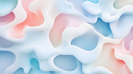 Poster - Abstract colorful wave pattern, soft pastel hues blending seamlessly, perfect for digital backgrounds or artistic projects.