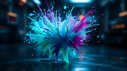 Wall Mural - abstract liquid paint burst ultra hd wallpaper