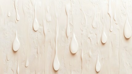 Poster - Delicate water droplets on a beige surface, enhancing a minimalist aesthetic, ideal for nature-themed design layouts.
