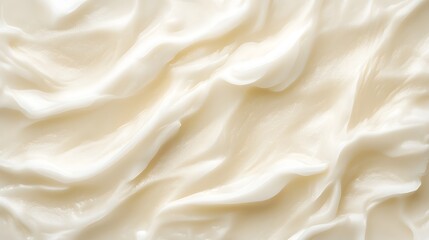 Poster - Soft undulating cream fabric, delicate texture with gentle folds, perfect for fashion design or elegant decor backgrounds.