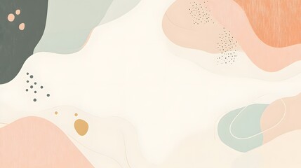 Poster - Abstract art with soft pastel colors, flowing shapes creating a tranquil atmosphere, perfect for modern decor or branding.