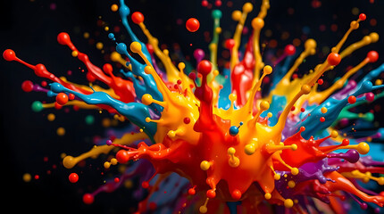 Wall Mural - creative paint explosion with vibrant hues