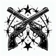 © Mr. Monochrome - Crossed Revolvers Barbed Wire  Stars