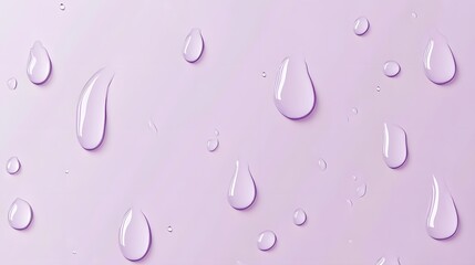 Poster - Soft pastel backdrop with water droplets, calming lavender tones, perfect for wellness themes or tranquil design elements.