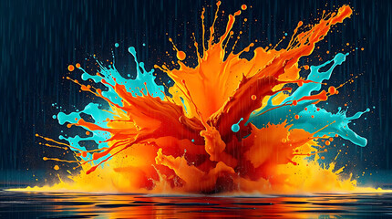 Wall Mural - modern abstract liquid paint explosion in 8k