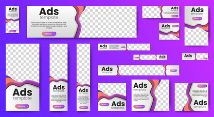 Poster - set of promotion kit banner template design with modern and minimalist concept user for web page, ad