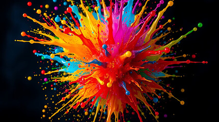 Wall Mural - energetic paint splatter high-resolution abstract