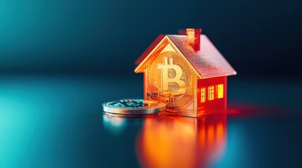 Poster - A digital coin morphing into a home icon.