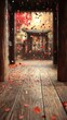 © DZIKRA  - Falling petals in a wooden archway