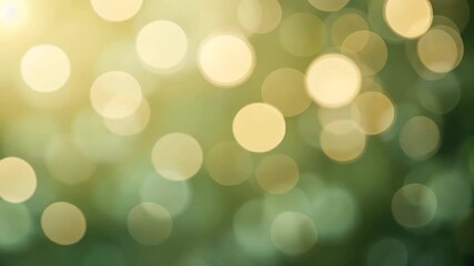 Wall Mural - golden and green bokeh lights background abstract festive design element